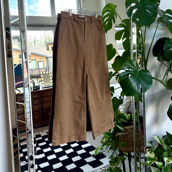 Everlane Brown Wide Leg Ankle Cropped Pants - Picture 8 of 8